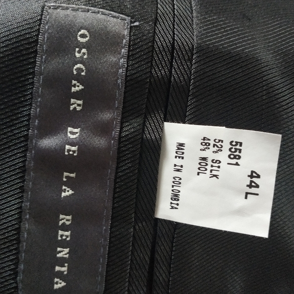 Oscar de la Renta Classic Grey Brown Blend Silk Wool Blazer Jacket 44L - Picture 10 of 11